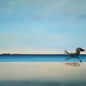 The horse, not the giraffe, does not burn just breathes